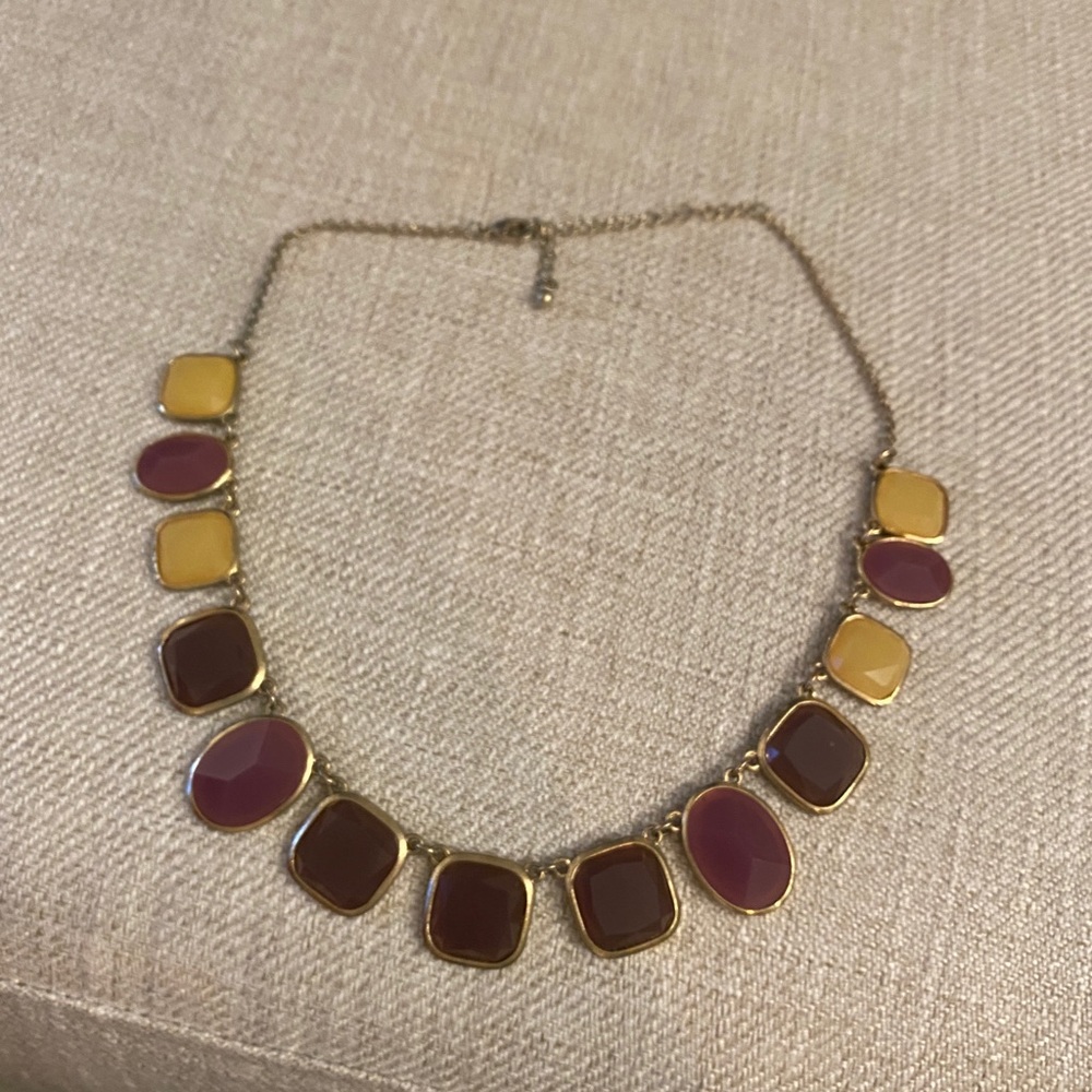 Purple/gold/beige necklace